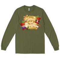 Army Green merry and bright gnome Long Sleeve Tee - CowGirlArtShop