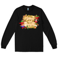 Black merry and bright gnome Long Sleeve Tee - CowGirlArtShop