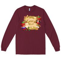 Burgundy merry and bright gnome Long Sleeve Tee - CowGirlArtShop