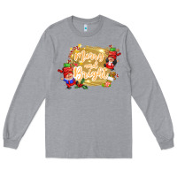 Heather Grey merry and bright gnome Long Sleeve Tee - CowGirlArtShop