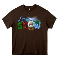 Chocolate Brown let it snow Heavy Core Tee - BundleAndBundleShop