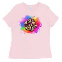 Bubblegum Pink pride dog paw Ladies Tee - Artiststas