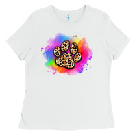 White pride dog paw Ladies Tee - Artiststas