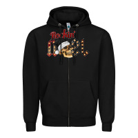 Black rockin noel skull Zipper Hoodie - CowhideDigitalArt