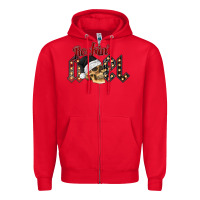 Red rockin noel skull Zipper Hoodie - CowhideDigitalArt