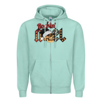 Seafoam rockin noel skull Zipper Hoodie - CowhideDigitalArt