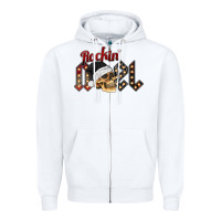 White rockin noel skull Zipper Hoodie - CowhideDigitalArt