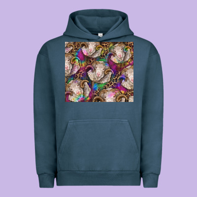 Merino Ram Tie Dye Tumbler Urban Hoodie Designed By Barkaloodesign