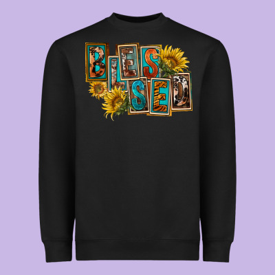 Western Blessed Heavyweight Sweatshirt Designed By Fadigitalartstudio