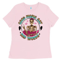 Bubblegum Pink good moms say bad words Ladies Tee - Artiststas