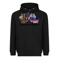 Black peace love america Heavyweight Hoodie - SublimationCraftShop