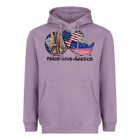 Lavender peace love america Heavyweight Hoodie - SublimationCraftShop