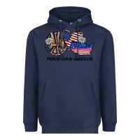 Navy peace love america Heavyweight Hoodie - SublimationCraftShop