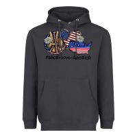 Smoke peace love america Heavyweight Hoodie - SublimationCraftShop