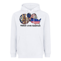 White peace love america Heavyweight Hoodie - SublimationCraftShop