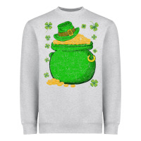 Heather Grey ireland leprechaun hat pot of gold irish st patricks day Heavyweight Sweatshirt - lanVoArt