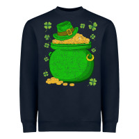 Navy ireland leprechaun hat pot of gold irish st patricks day Heavyweight Sweatshirt - lanVoArt