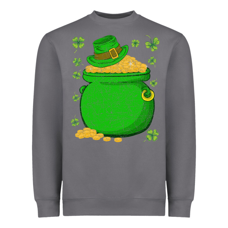 Ireland Leprechaun Hat Pot Of Gold Irish St Patricks Day Heavyweight Sweatshirt by lanVoArt | Teevron