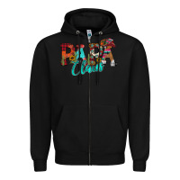 Black Papa Claus Zipper Hoodie - CowhideDigitalArt