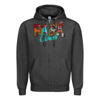 Charcoal Heather Papa Claus Zipper Hoodie - CowhideDigitalArt