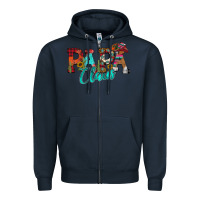 Navy Papa Claus Zipper Hoodie - CowhideDigitalArt