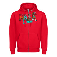 Red Papa Claus Zipper Hoodie - CowhideDigitalArt
