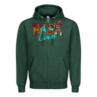 Sports Green Papa Claus Zipper Hoodie - CowhideDigitalArt