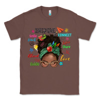 Chestnut afro messy bun teach inspire love teacher blessed Classic Tee - NancyCooperArtShop