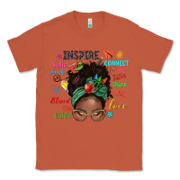 Copper afro messy bun teach inspire love teacher blessed Classic Tee - NancyCooperArtShop