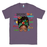 Lavender afro messy bun teach inspire love teacher blessed Classic Tee - NancyCooperArtShop