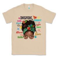 Mushroom afro messy bun teach inspire love teacher blessed Classic Tee - NancyCooperArtShop