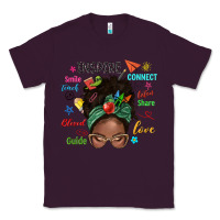 Plum afro messy bun teach inspire love teacher blessed Classic Tee - NancyCooperArtShop