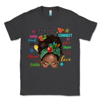 Smoke afro messy bun teach inspire love teacher blessed Classic Tee - NancyCooperArtShop