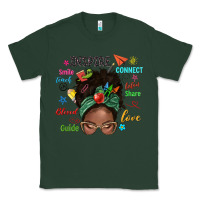 Sports Green afro messy bun teach inspire love teacher blessed Classic Tee - NancyCooperArtShop