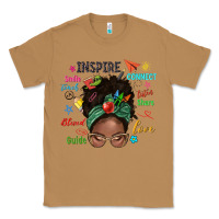 Toasted Coconut afro messy bun teach inspire love teacher blessed Classic Tee - NancyCooperArtShop