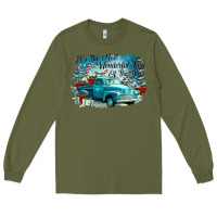 Army Green its the wonderful time of the year truck Long Sleeve Tee - CowGirlArtShop