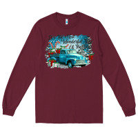 Burgundy its the wonderful time of the year truck Long Sleeve Tee - CowGirlArtShop