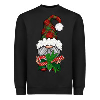 Black Christmas Gnome With Candy Heavyweight Sweatshirt - BundleAndBundleShop