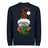 Navy Christmas Gnome With Candy Heavyweight Sweatshirt - BundleAndBundleShop