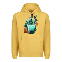 Antique Gold Winter Bobba Cup Premium Hoodie - FaDigitalArtStudio