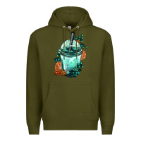 Army Green Winter Bobba Cup Premium Hoodie - FaDigitalArtStudio