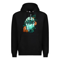 Black Winter Bobba Cup Premium Hoodie - FaDigitalArtStudio