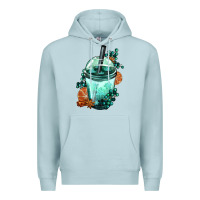 Blue Mist Winter Bobba Cup Premium Hoodie - FaDigitalArtStudio