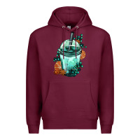 Burgundy Winter Bobba Cup Premium Hoodie - FaDigitalArtStudio