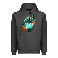 Charcoal Heather Winter Bobba Cup Premium Hoodie - FaDigitalArtStudio