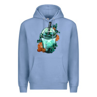 Colony Blue Winter Bobba Cup Premium Hoodie - FaDigitalArtStudio
