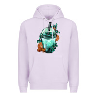 Lilac Winter Bobba Cup Premium Hoodie - FaDigitalArtStudio