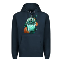 Navy Winter Bobba Cup Premium Hoodie - FaDigitalArtStudio