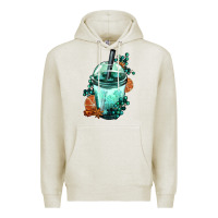 Oatmeal Heather Winter Bobba Cup Premium Hoodie - FaDigitalArtStudio