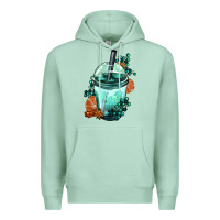 Seafoam Winter Bobba Cup Premium Hoodie - FaDigitalArtStudio
